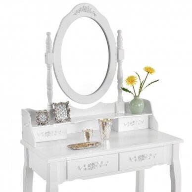 Make-up table with mirror and stool MIRA WHITE 1