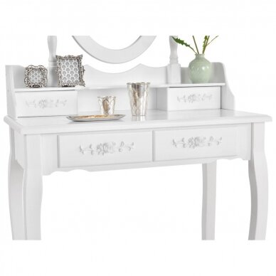 Make-up table with mirror and stool MIRA WHITE 2