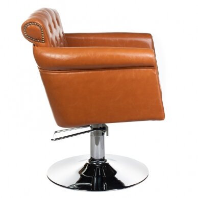 Frizieru krēsls PROFESSIONAL HAIRDRESSING CHAIR ALBERTO BERLIN LIGHT BROWN 1