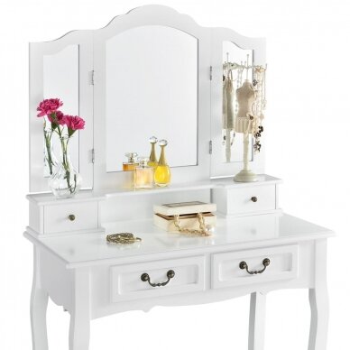 Make-up table with 3 mirrors and stool EMMA WHITE 1