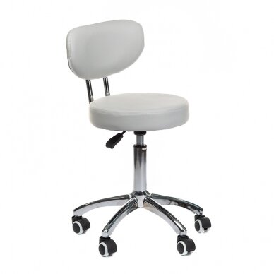 Kosmetologinė meistro kėdutė COSMETIC BEAUTY STOOL PRACTIC SKANDI GREY