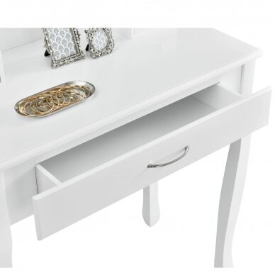 Make-up table with mirror and stool LENA WHITE 3