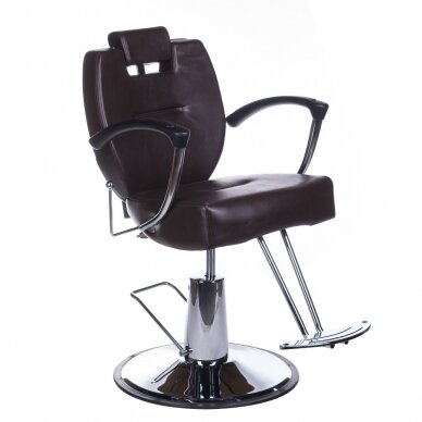 Hairdressing chair PROFESSIONAL BARBER CHAIR HEKTOR BRUSSEL BROWN