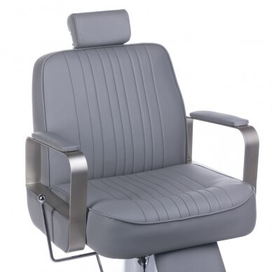 Kirpyklos kėdė PROFESSIONAL BARBER CHAIR HOMER LIGHT GREY 3