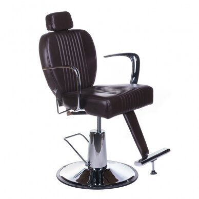 Frizieru krēsls PROFESSIONAL BARBER CHAIR OLAF BROWN