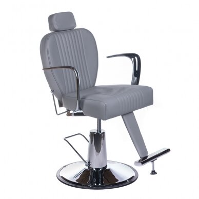 Frizieru krēsls PROFESSIONAL BARBER CHAIR OLAF LIGHT GREY