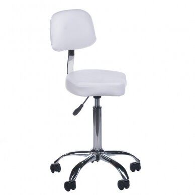 Kosmetologinė meistro kėdutė COSMETIC BEAUTY STOOL PRACTIC SHAPE WHITE