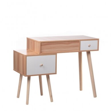 Make-up table with mirror and stool STELLA WHITE 1