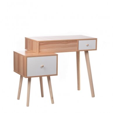 Make-up table with mirror and stool STELLA WHITE 2