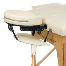 Foldable massage table BEAUTY SYSTEM WOOD 2 CREAM (1)