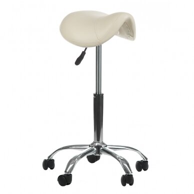 Kosmetologinė meistro kėdutė COSMETIC BEAUTY STOOL SINGLE CREAM 1