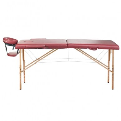 Klappbare Massageliege BEAUTY SYSTEM WOOD 2 BURGUND 3