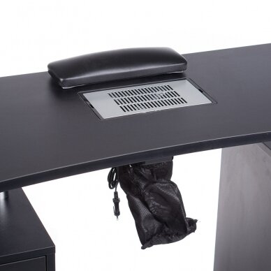 Manikiūro stalas su dulkių surinkėju MANICURE DESK PRACTIC BLACK 2