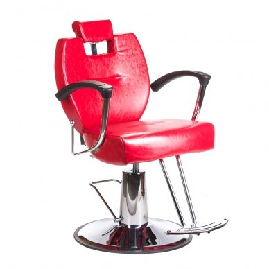 Hairdressing chair PROFESSIONAL BARBER CHAIR HEKTOR BRUSSEL RED