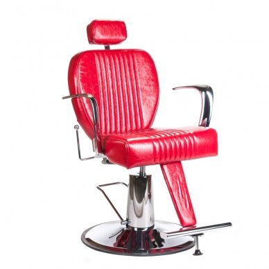 Frizieru krēsls PROFESSIONAL BARBER CHAIR OLAF RED