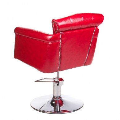 Frizieru krēsls PROFESSIONAL HAIRDRESSING CHAIR ALBERTO BERLIN RED 2