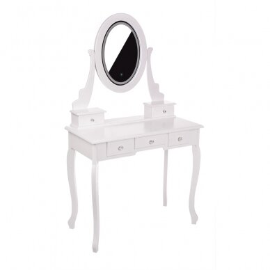 Make-up table with LED mirror and stool KARI WHITE 5