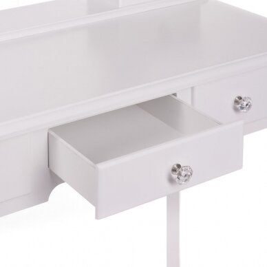 Make-up table with LED mirror and stool KARI WHITE 3