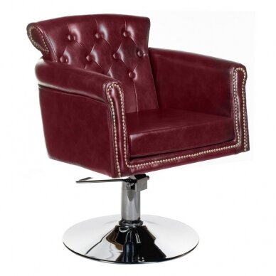 Парикмахерское кресло PROFESSIONAL HAIRDRESSING CHAIR ALBERTO BERLIN CHERRY