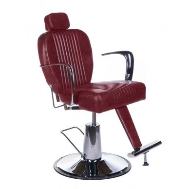 Kirpyklos kėdė PROFESSIONAL BARBER CHAIR OLAF CHERRY