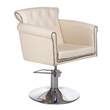 Kirpyklos kėdė PROFESSIONAL HAIRDRESSING CHAIR ALBERTO BERLIN CREAM