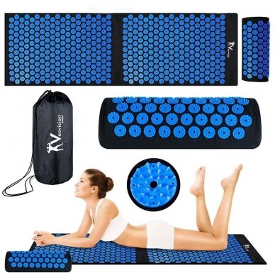 Acupressure massage mat 130x45cm + Acupressure massage pillow 39x14x10cm 3