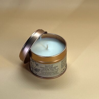 Aromatic soy wax candle black amber + wild primrose 100ml 2