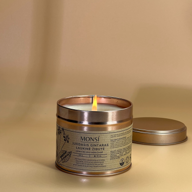 Aromatic soy wax candle black amber + wild primrose 250ml