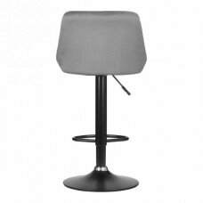 Bar stool CROWN ECO LEATHER CHROME GREY