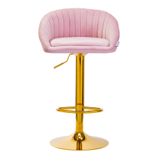 Bar stool STILISIMUS VELVET PINK GOLD