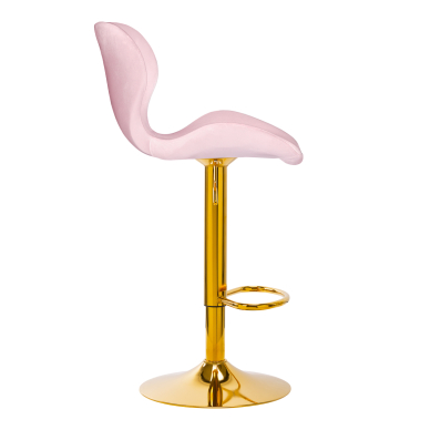 Bar stool BRAVISIMUS VELVET PINK GOLD 2