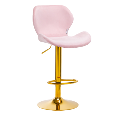 Bar stool BRAVISIMUS VELVET PINK GOLD