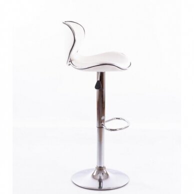 Bar stool ELEGANCE ECO LEATHER CHROME WHITE 1