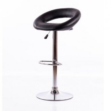 Bar stool DOUGHNUT ECO LEATHER CHROME BLACK