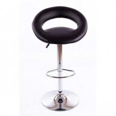 Bar stool DOUGHNUT ECO LEATHER CHROME BLACK 1