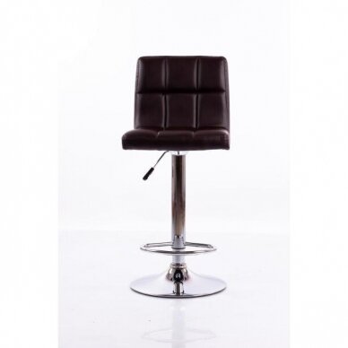 Bar stool CHOCOLADE ECO LEATHER CHROME BROWN 2