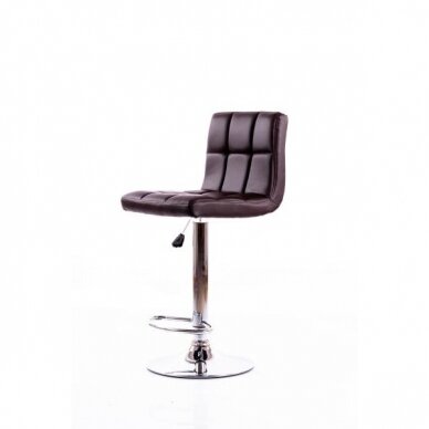 Bar stool CHOCOLADE ECO LEATHER CHROME BROWN