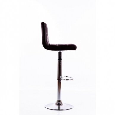 Bar stool CHOCOLADE ECO LEATHER CHROME BROWN 1