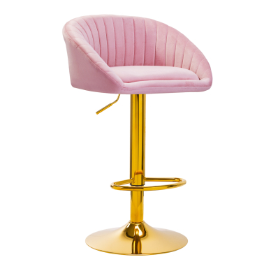 Bar stool STILISIMUS VELVET PINK GOLD