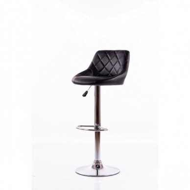 Bar stool CROWN ECO LEATHER CHROME BLACK