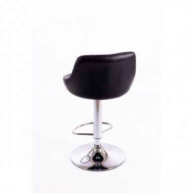 Bar stool CROWN ECO LEATHER CHROME BLACK 1