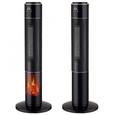 Column fan heater with fireplace simulation function CARRUZZO, 86 cm 2