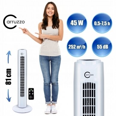 Tower fan Carruzzo 45W 81cm