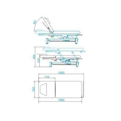 Elektrische Massageliege AZZURRO MASSAGE BED 1 MOTOR WHITE 5