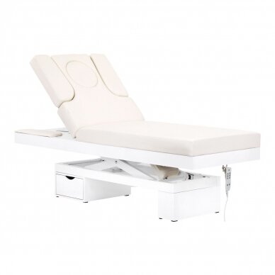 Electric massage table with lighting AZZURRO SPA WOOD WHITE 2 MOTOR HEATED