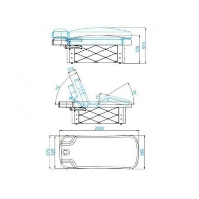 Sähköinen hierontapöytä AZZURRO SPA WOOD 4 MOTOR WHITE 2