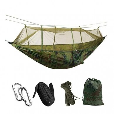 Hamak z moskitierą przeciw owadom ACTIVE SUMMER CAMOUFLAGE 260x140cm 200kg 1