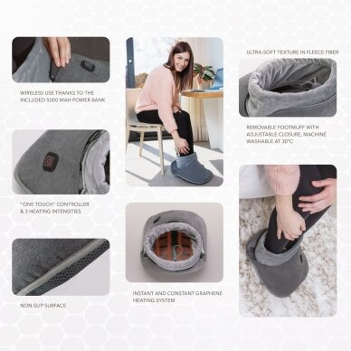 Aккумуляторная электрическая грелка для ног Lanaform Graphene Foot Warmer 9