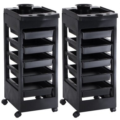 Hairdressing trolley HAIRDRESSER HELPER PRACTIC BLACK (2 pcs.)