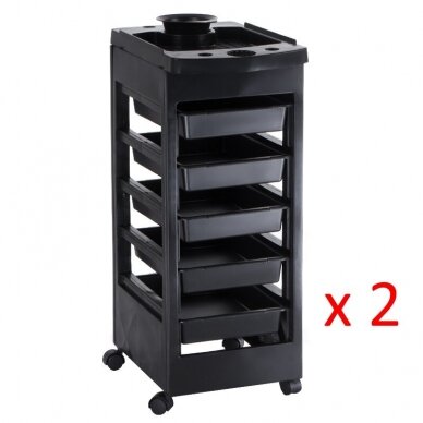 Hairdressing trolley HAIRDRESSER HELPER PRACTIC BLACK (2 pcs.) 1